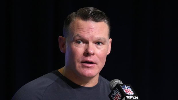 Mar 1, 2023; Indianapolis, IN, USA; Indianapolis Colts general manager Chris Ballard during the NFL Scouting Combine at the Indiana Convention Center. Mandatory Credit: Kirby Lee-USA TODAY Sports